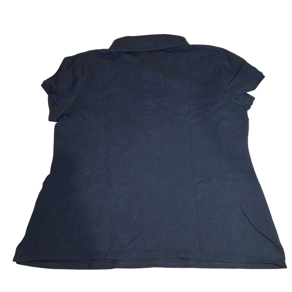 Old Navy Womens Polo Shirt Ink Blue Short Sleeve Pique Cotton Blend Large L - Picture 7 of 7